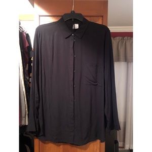 H&M black button up thin/lightweight blouse